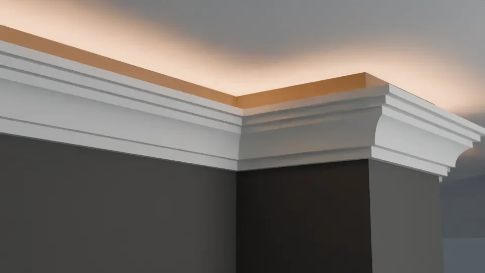 LC-02 moulding profile with concealed upward lighting