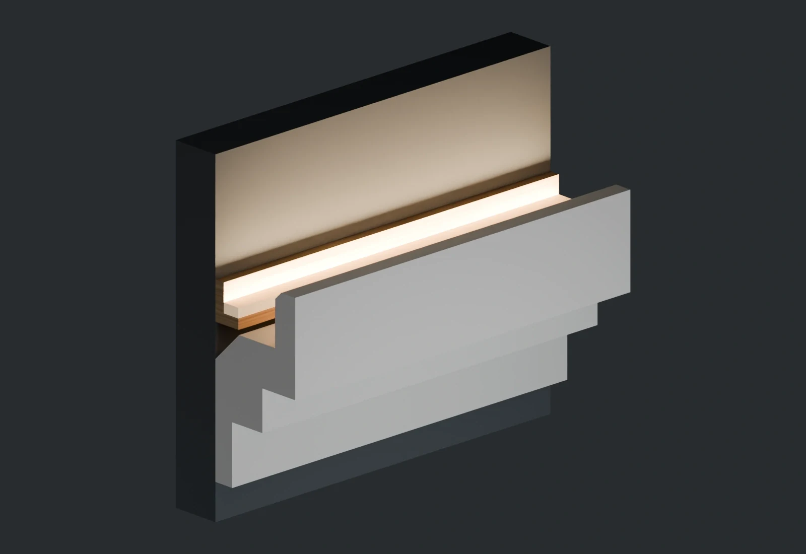 LC-03 section showing the separate backing and LED