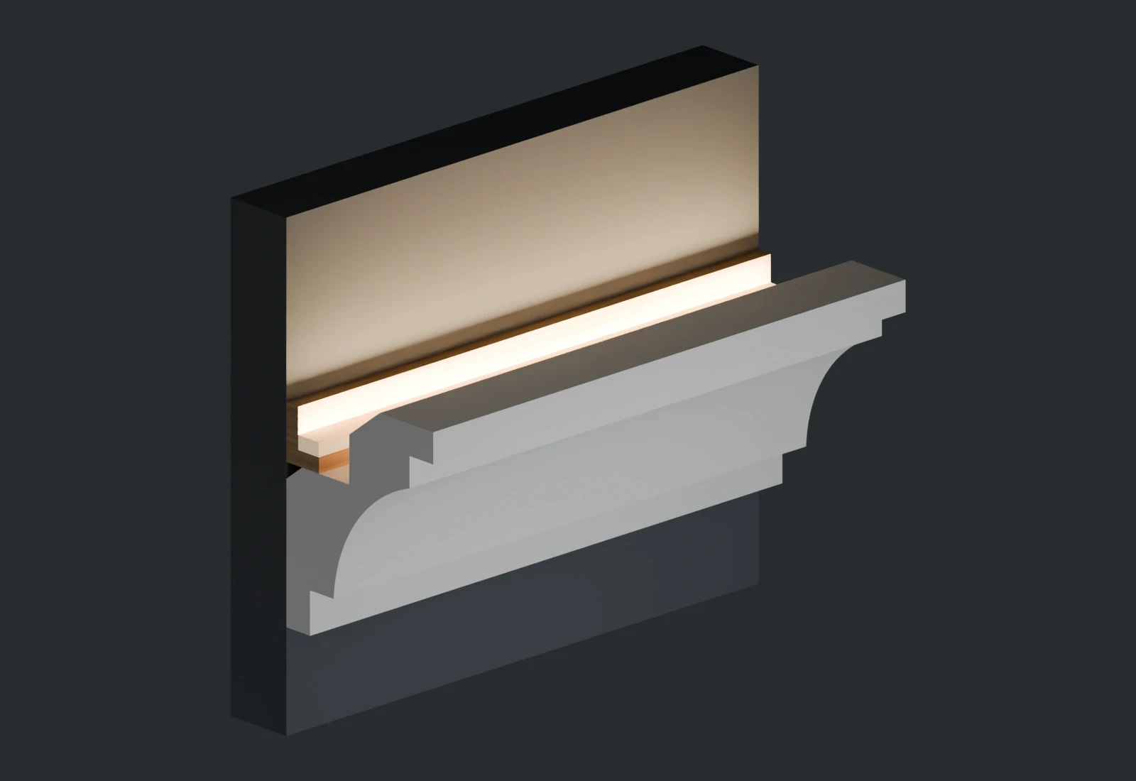 LC-04 section showing the separate backing and LED