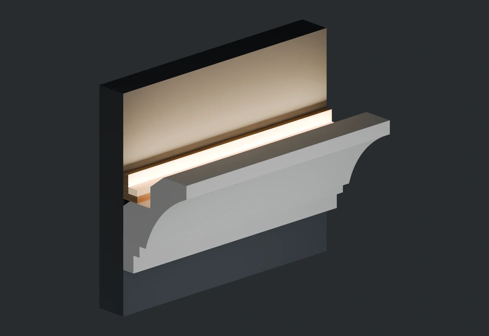 LC-06 section showing the separate backing and LED