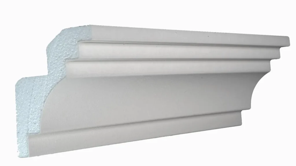 Light coves moulding sample showing integrated LED strip channel for premium interior design.