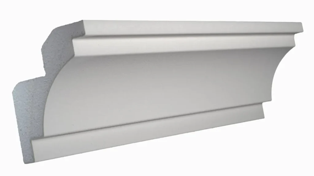 Linear light coves moulding style for soft ambient LED ceiling lighting effect.